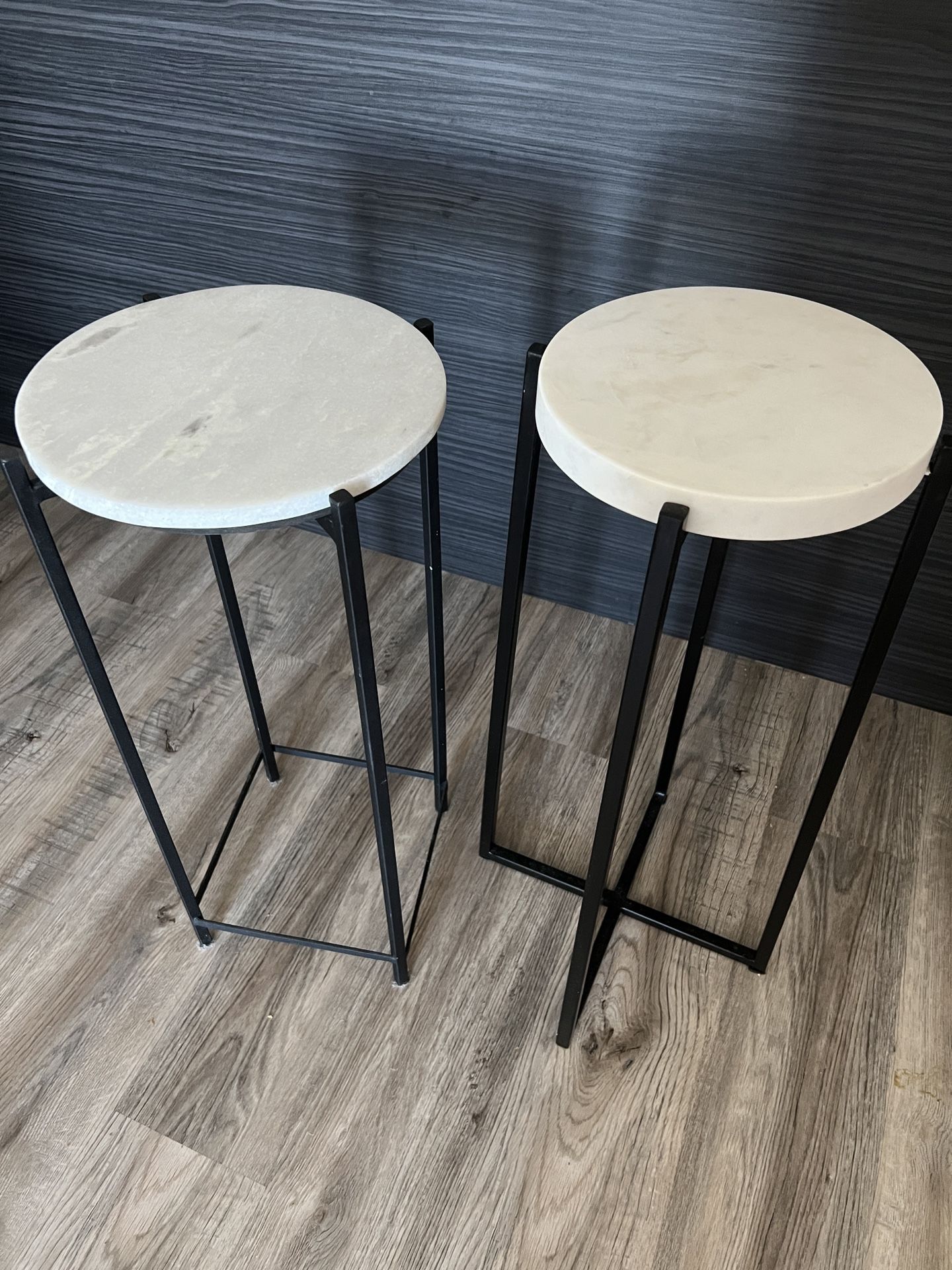 2 Marble Top Side Tables 