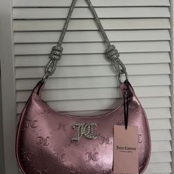 pink metallic juicy couture bag