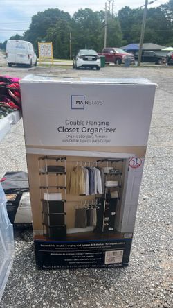 Double hanging closet organizer