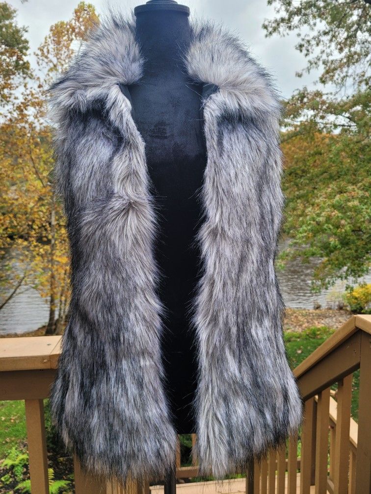 WHBM Faux Fur Vest