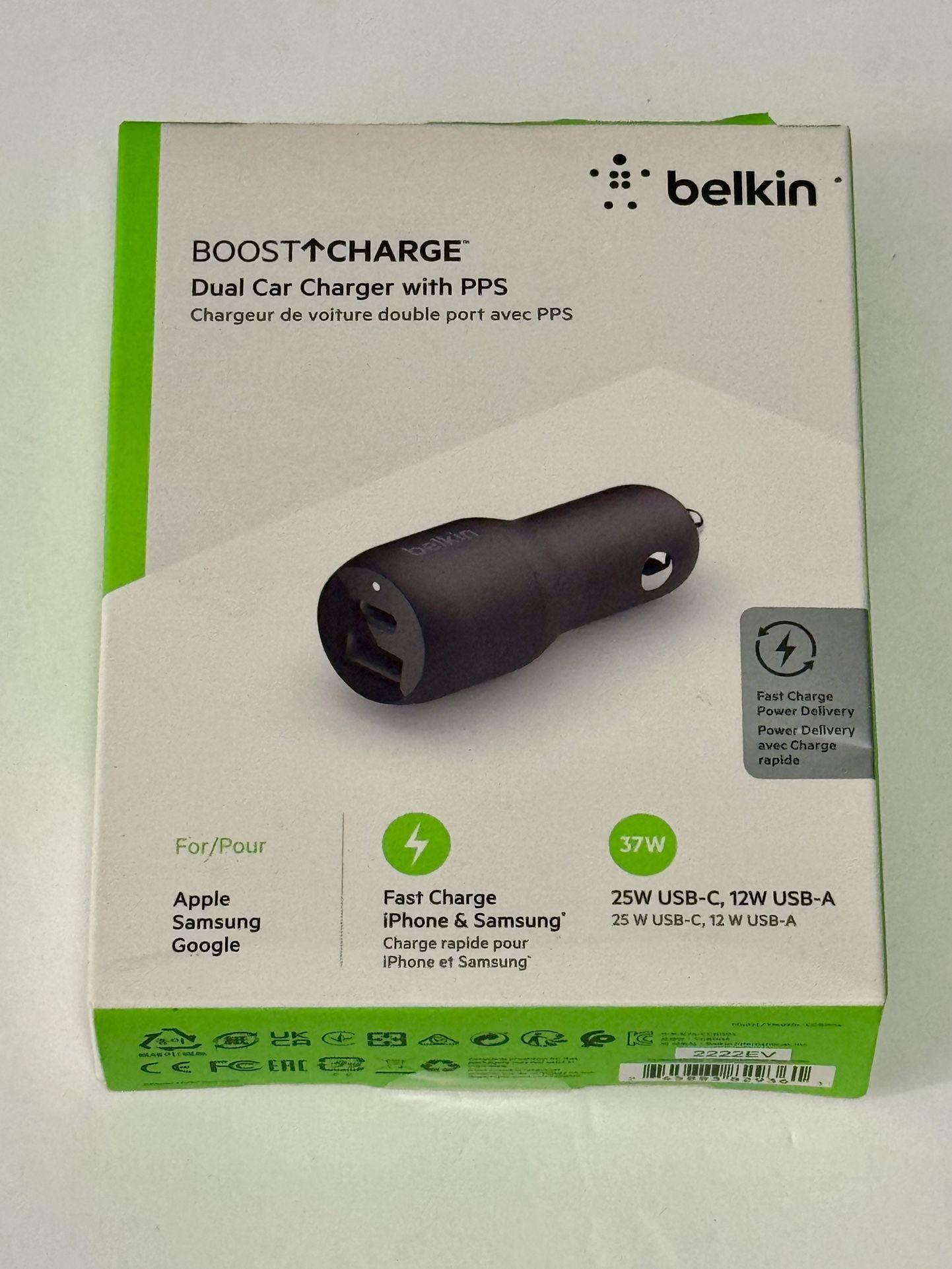 BOOSTTCHARGE 37W Dual Car Charger with PPS Chargeur de voiture double port avec PPS