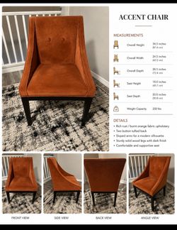 Burnt orange accent chair