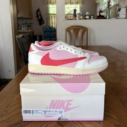 Jordan 1 Retro Low OG SP Travis Scott Sail Tropical Pink Size 9.5