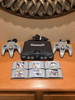Nintendo 64 Console Bundle – 2 Controllers & 6 Games (Mario Kart 64)