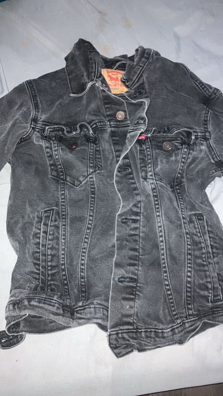 Levi’s Distressed Black Denim Jacket 