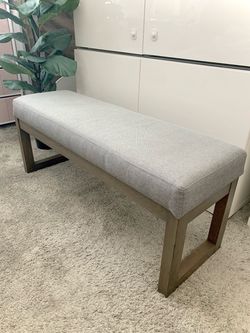 Sturdy Upholstered Bench with Wood Frame