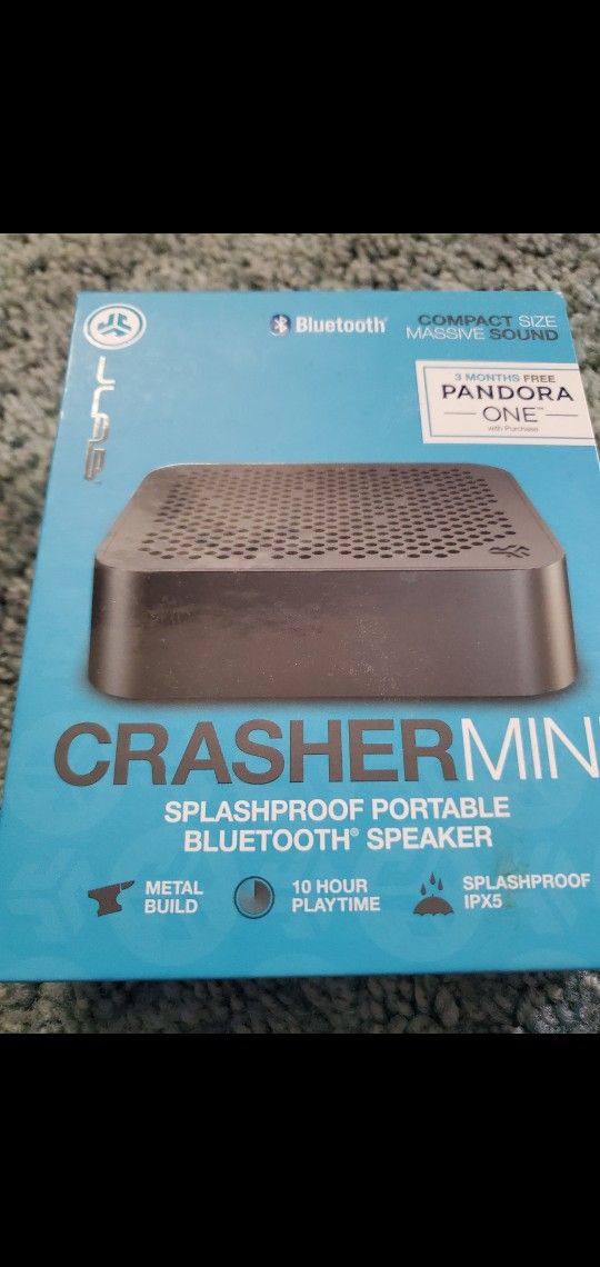 New In Box Splashproof PORTABLE Bluetooth Speaker CRASHERMINI