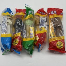 NEW Lot of 5 Star Wars 1997 PEZ Dispensers Yoda Storm Trooper Chewbacca Vader C3