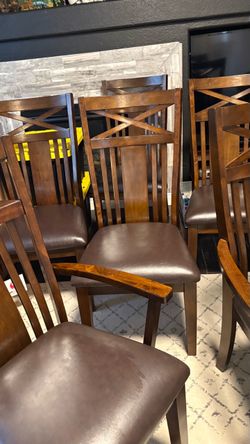 Solid wood table with 6chairs