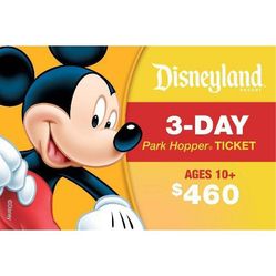 3 Disney Tickets (Park Hoppers And Parking Included)