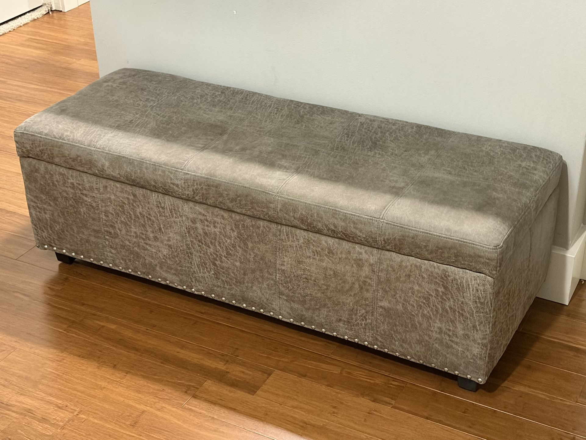 Rectangle Storage Ottoman - Faux Leather