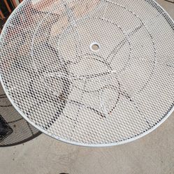 Large Round Metal Patio Table Color White ( Only Table)