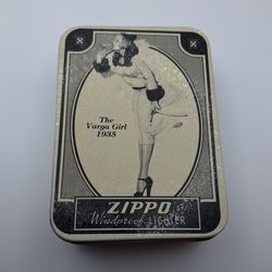 1935 Varga Girl Zippo Lighter and Tin