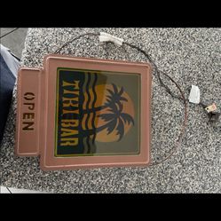 Tiki Bar Sign Lighted