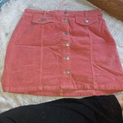 Orange Button Up Skirt