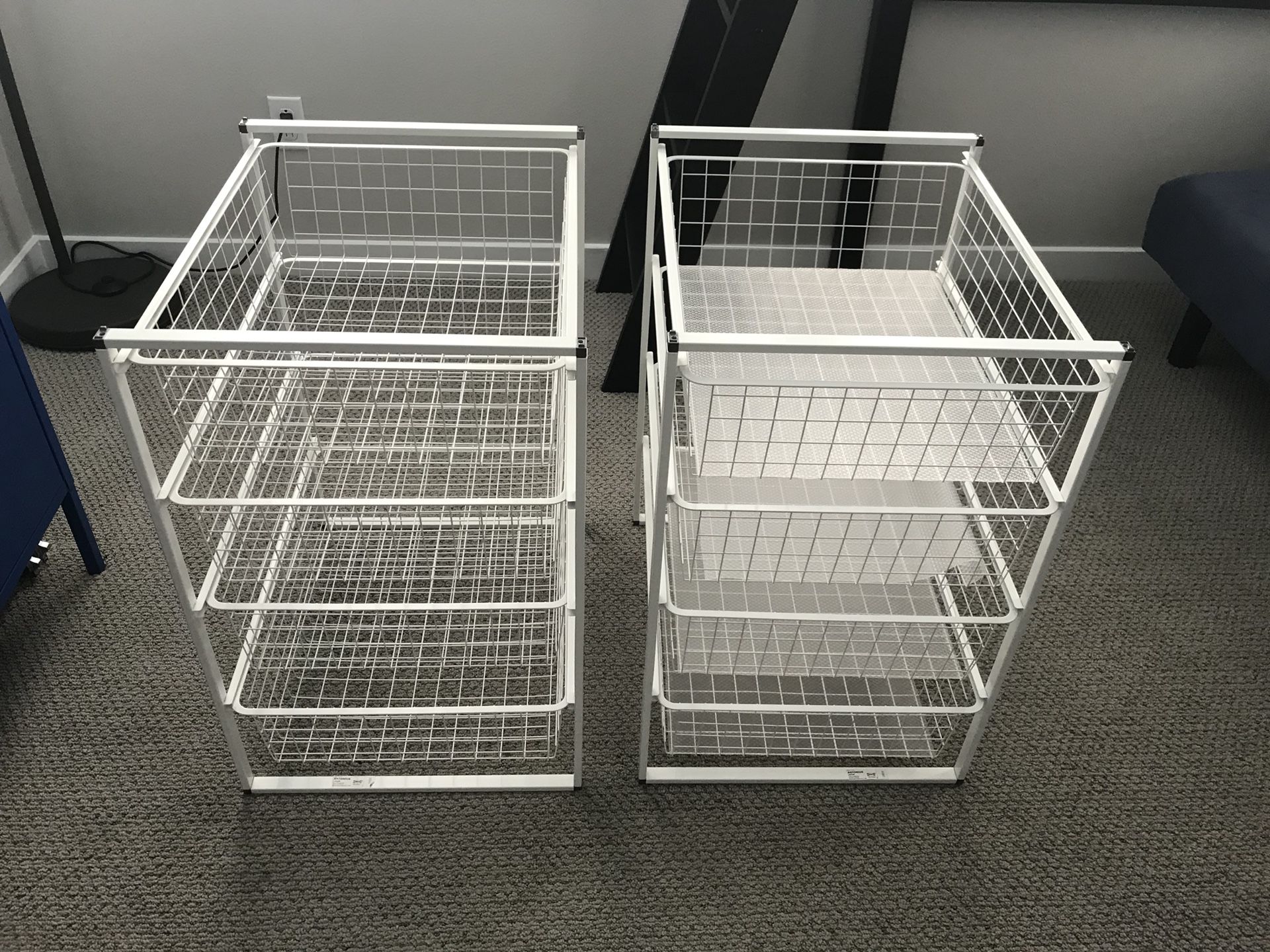 IKEA ANTONIUS Closet Storage Frame and wire baskets, white,