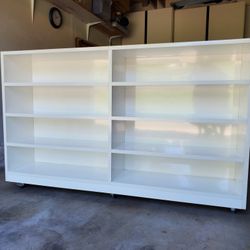 Custom Made Solid Wood Shelves With Lockable Casters 