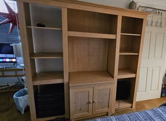 Large Wooden Entertainment Center Wall Unit