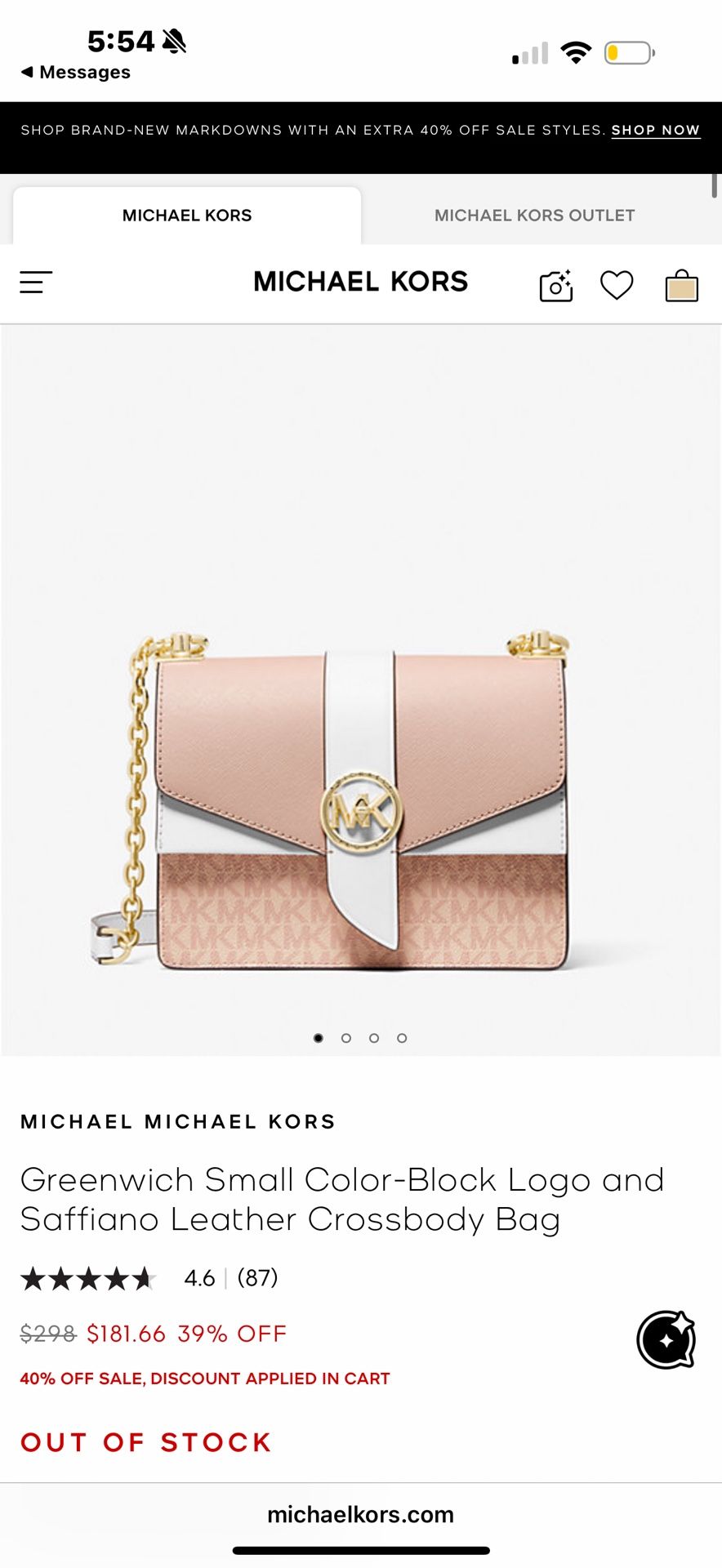 Michael Kors-Greenwich Small Color-Block Logo and Saffiano Leather Crossbody Bag