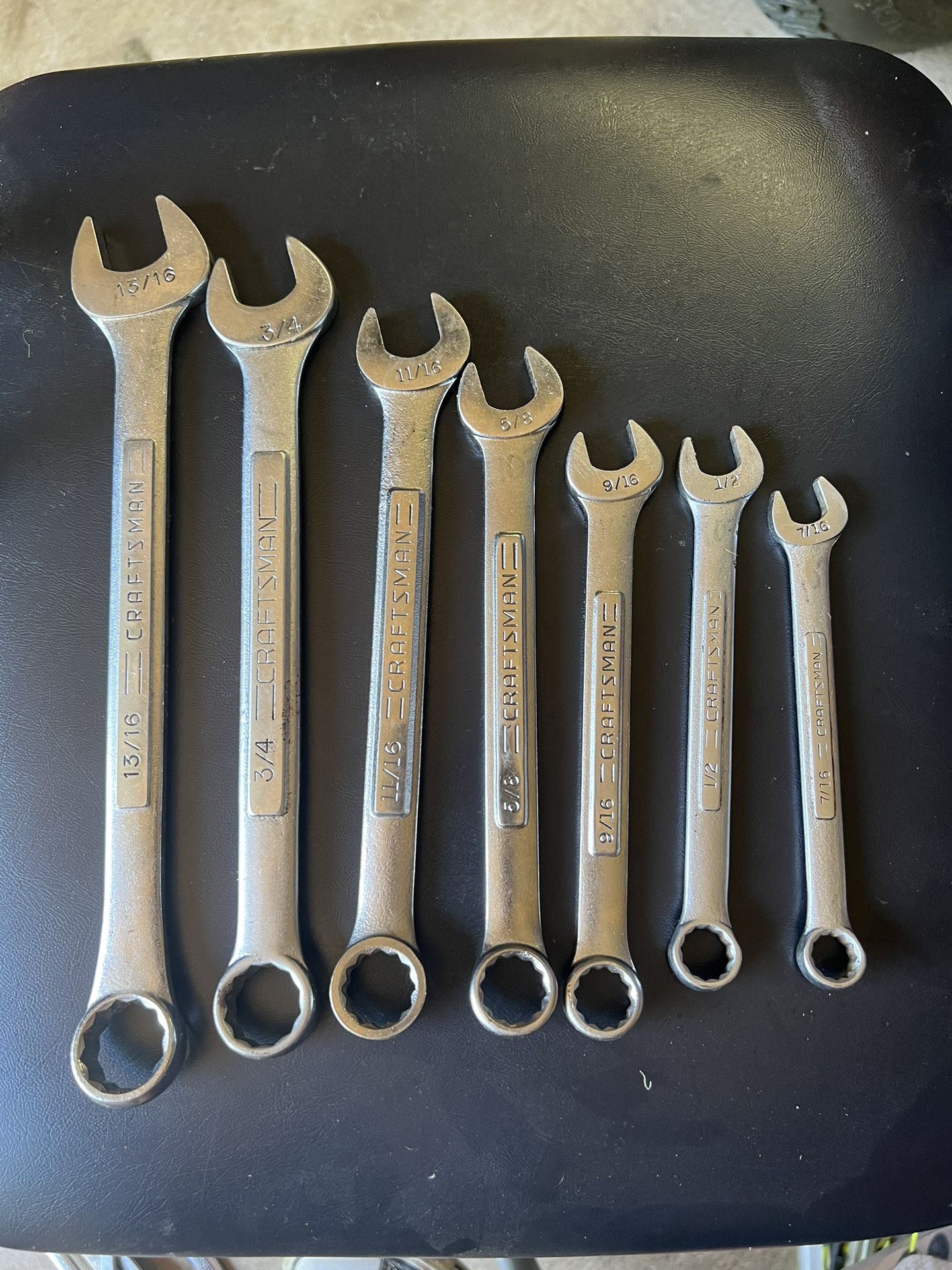 CRAFTSMAN Combination Wrench Set, SAE, 13/16; 3/4, 16/11, 8/5, 16/9; 1/2; 7/16 inch