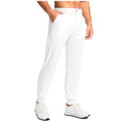 Golf Joggers Pants 4 Pockets with Belt Loops 28" Stretch Slim Fit Dress Joggers for Men Casual Travel