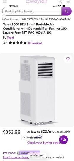 Tosot 9000 BTU Portable Air Conditioner
