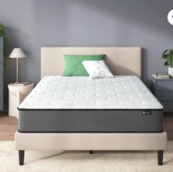 Queen Mattress  10" Medium Hybrid Mattress with Comfort Foam and Pocket Springs