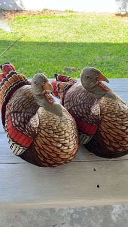 2 vintage Thanksgiving Turkey Pillows