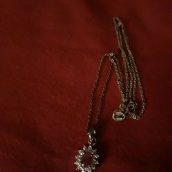 925 Sterling Silver Vermeil Ruby Real Diamonds Necklace