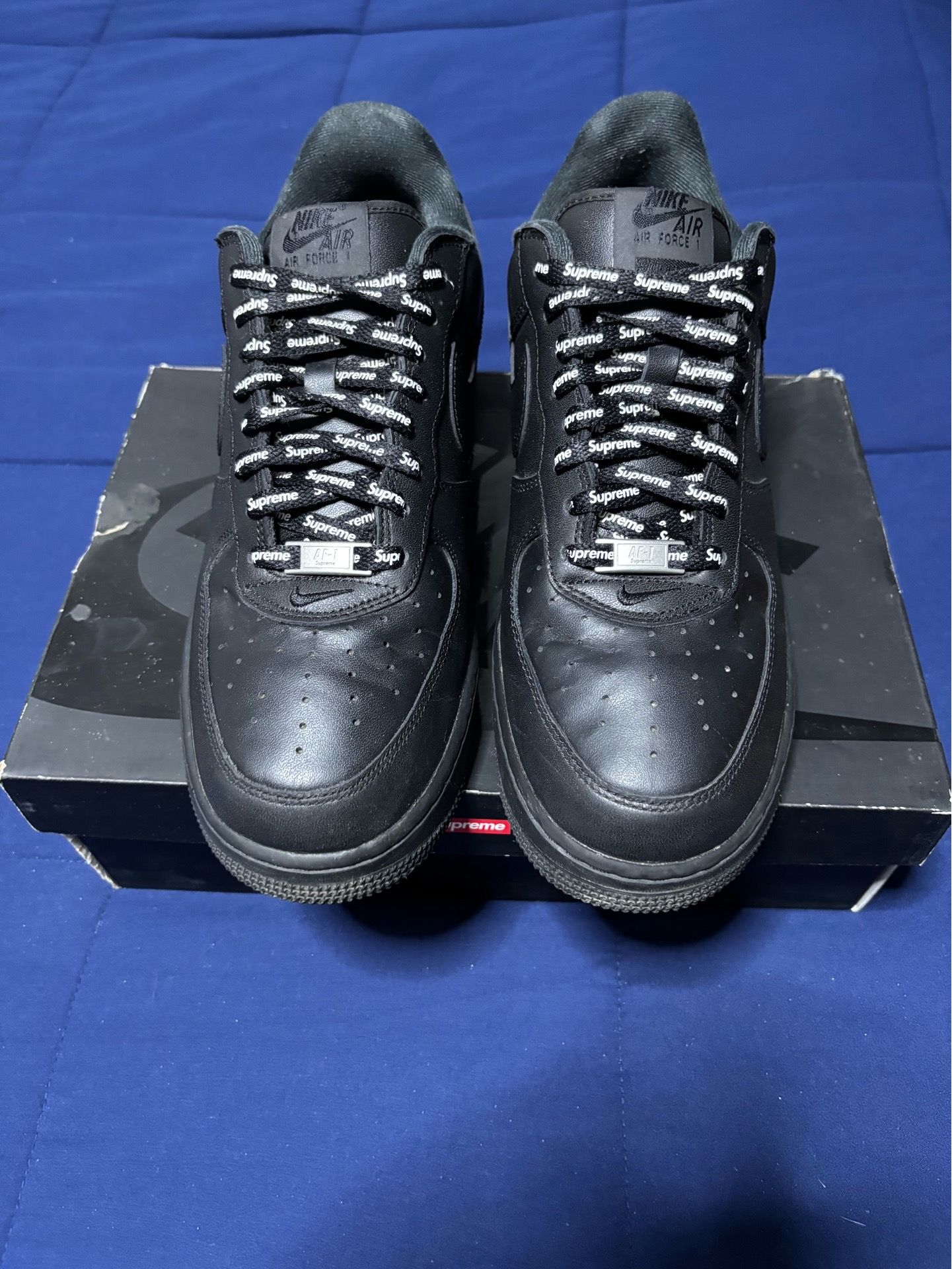Supreme x Nike Air Force 1 Low Box Logo Black 2020 Size 11