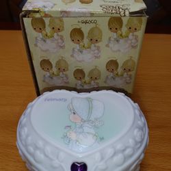 Precious Moments Heart February Birthstone amethyst 