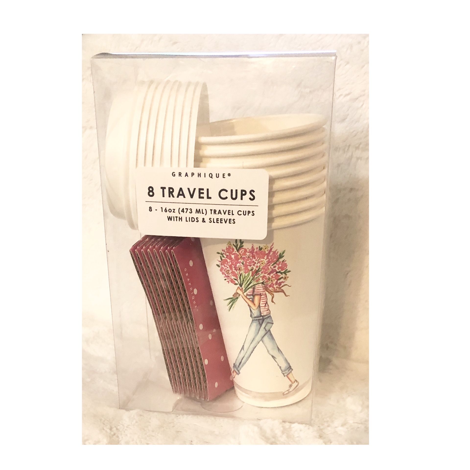 Graphique 8 Paper Travel Cups “Flowers”