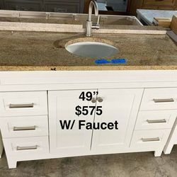 49in Bathroom Vanity with Top and Faucet