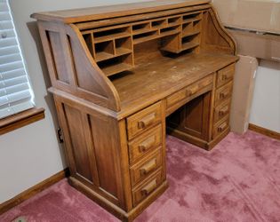 Oak Roll Top Desk 