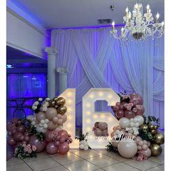 Marquee Numbers And Balloons