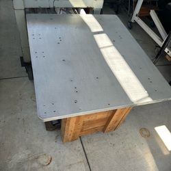 Aluminum plate table garage workbench