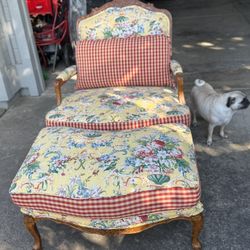 FRENCH COUNTRY CHAIR & OTTOMAN‼️