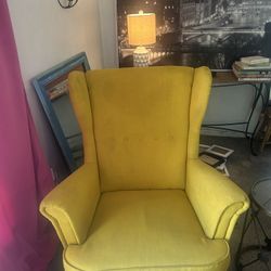 Yellow  Wingback  Chair