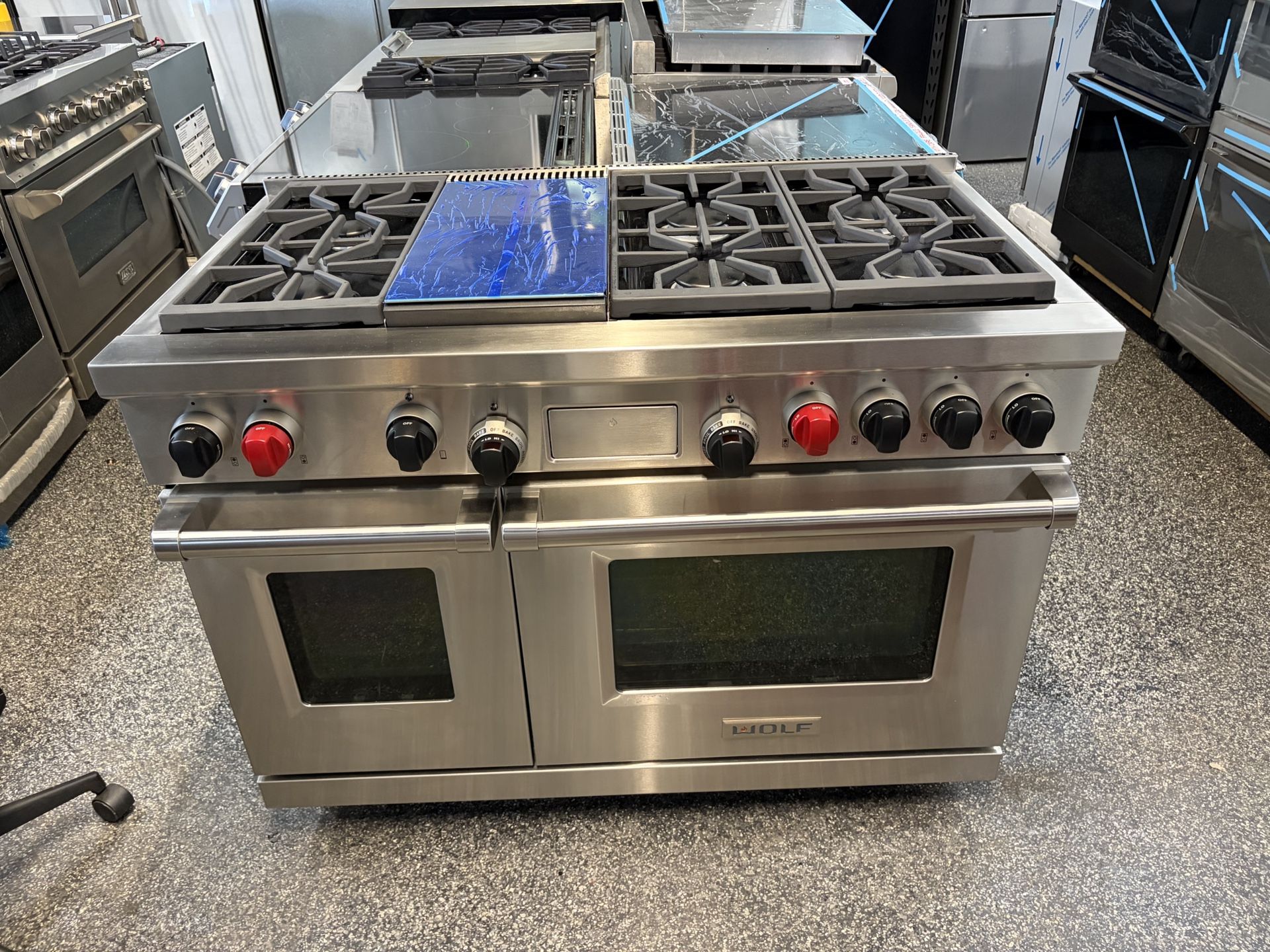 Wolf Stainless Steel 48 Inch Dual Fuel Range Stove Griddle