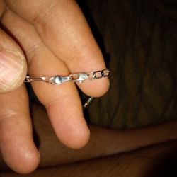 Nice .925 Sterling Silver Figaro Necklace 21inch