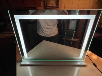Large LED Lighted Vanity Mirror w/ Touch Controls & USB