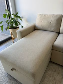 Beautiful Beige Sectional Sofa -Bed