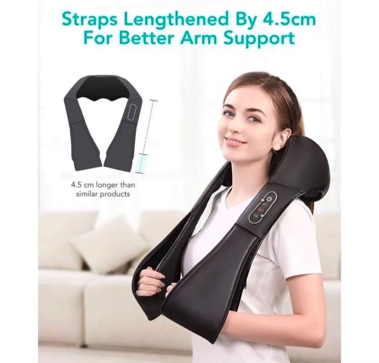 Naipo Shiatsu Back and Neck Massager with Heat Deep Kneading Massage for Neck, Back, Shoulder, Foot and Legs, Use at Home, Car, Office