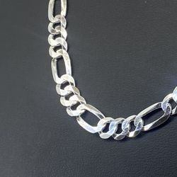 925 Silver Necklace 26” Flat Figaro 5.5mm 21.4grams 144798 12