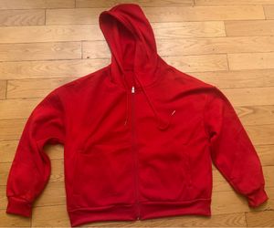 BASIC RED ZIP-Up HOODIE SIZE S