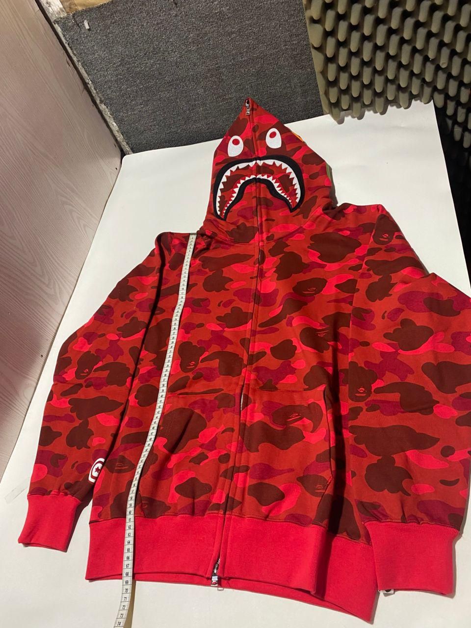 red bathing ape zip up