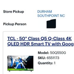 Tcl Q5 Qled 50 Inch New In Box With 1 Year Warranty 