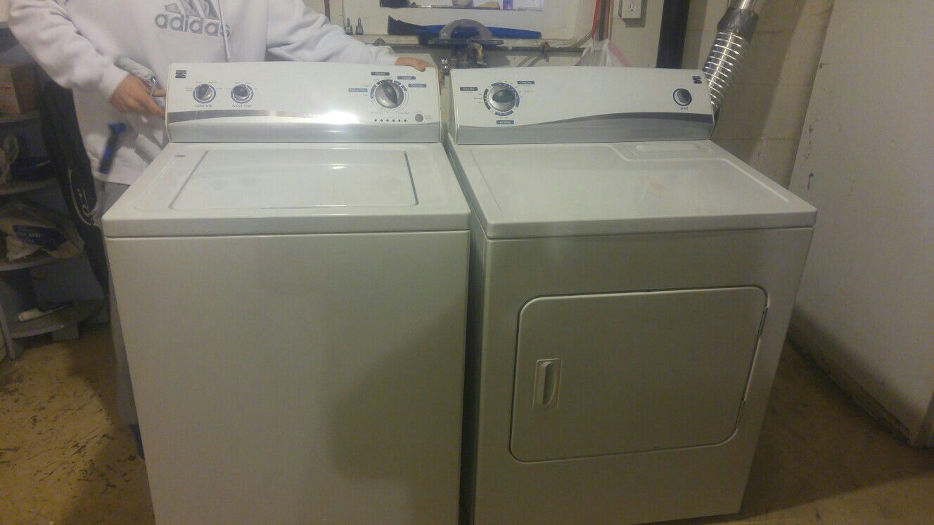 Kenmore Washer and electric dryer. 6 years old butnonly used for 5. Still work great and in excellent condition!