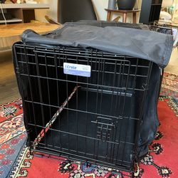 Dog Crate And Black Cover