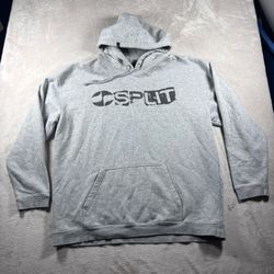 Vintage Split Skateboards Hoodie Men's XL Gray Pullover Y2K Skater Baggy #2842